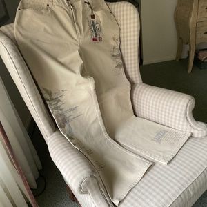 Polo by Ralph Lauren Cream Boot Cut Pants